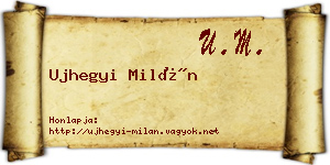 Ujhegyi Milán névjegykártya